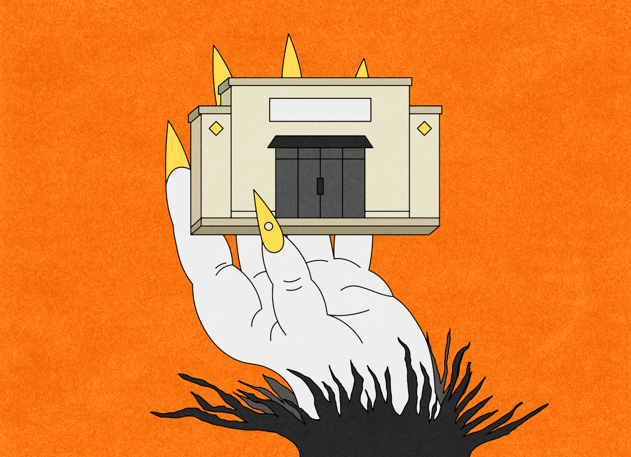 Spirit Halloween storefront illustration